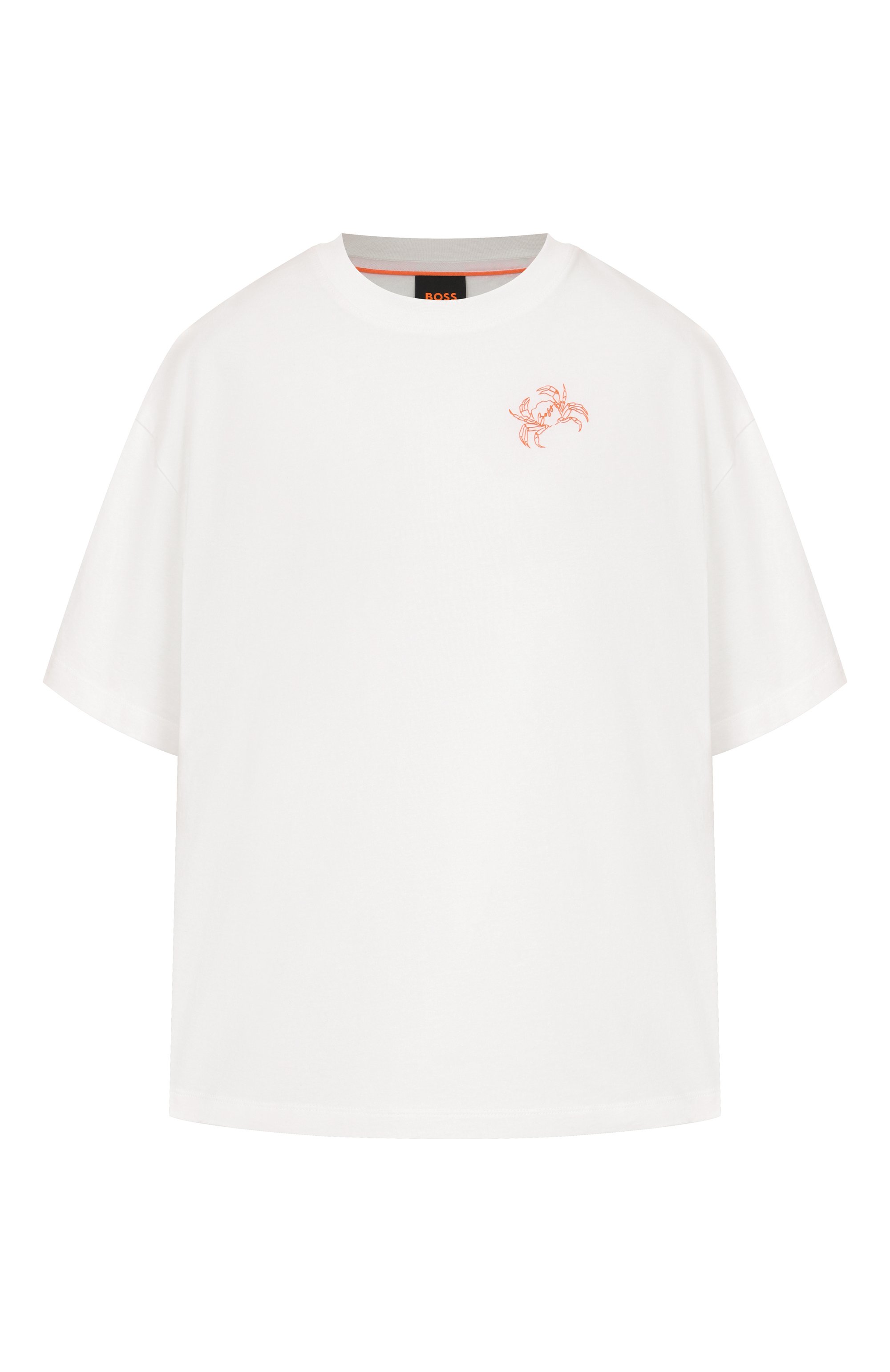 Хлопковая футболка BOSS ORANGE белого цвета по цене 5995 руб., арт. 50540441, фото 1 Хлопковая футболка BOSS ORANGE, арт. 50540441, фото 1