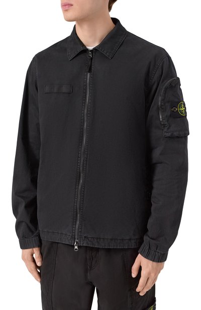 Хлопковая куртка-рубашка STONE ISLAND, арт. K1S151200003/S0004, фото 3