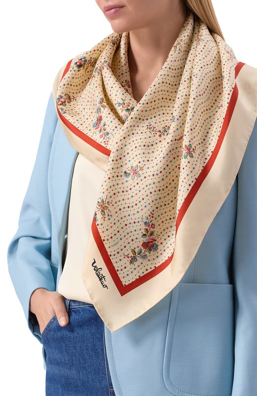 Шелковый платок Valentino 8W2EI114/GEG Кремовый  8W2EI114/GEG Фото 2