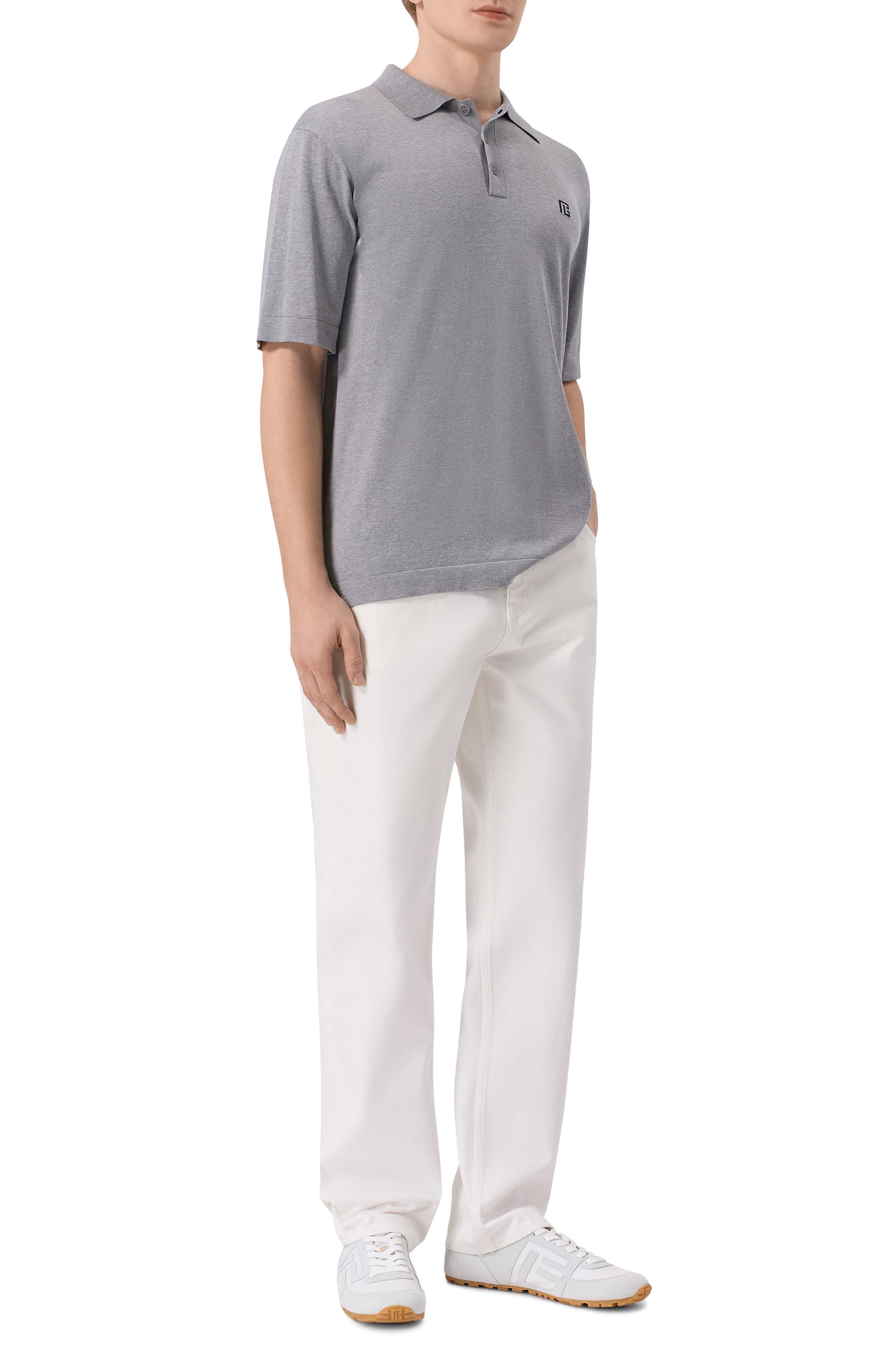 Кожаные кеды racer 45 BALMAIN, арт. GM1VI410/LTNP, фото 2