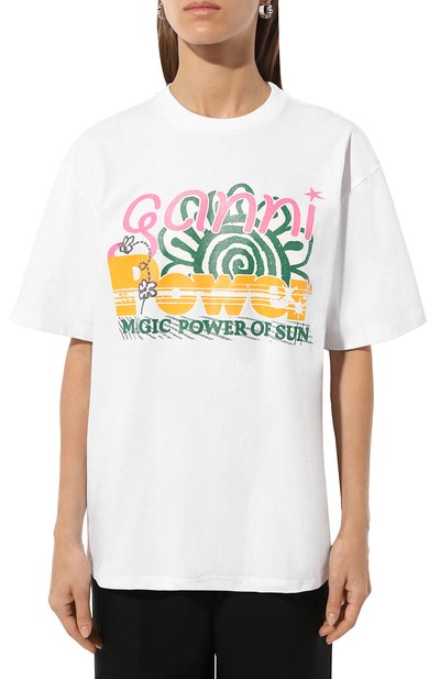 Хлопковая футболка GANNI, арт. T3790, фото 3