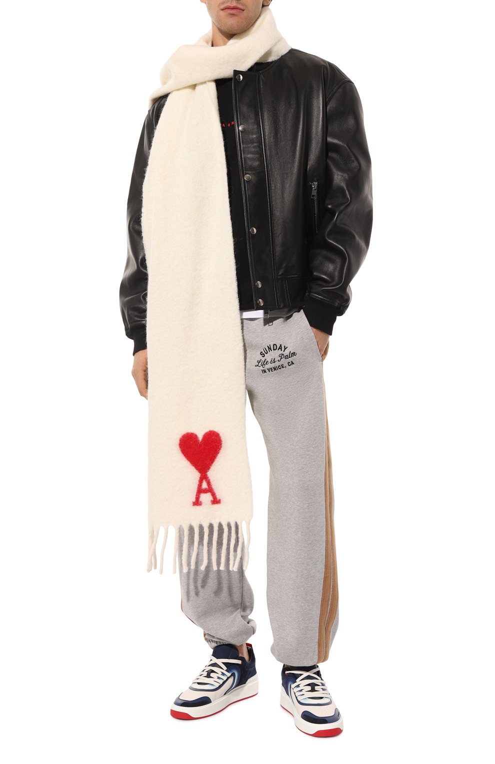 Шерстяной шарф AMI, арт. USF409 336, фото 3