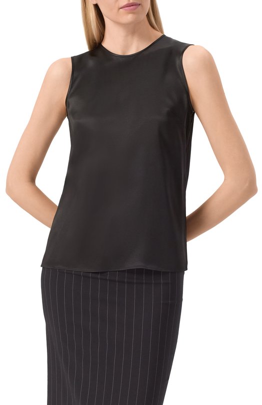Атласный топ Dolce & Gabbana F7ZZCT/FU1AU Чёрный  F7ZZCT/FU1AU Фото 3