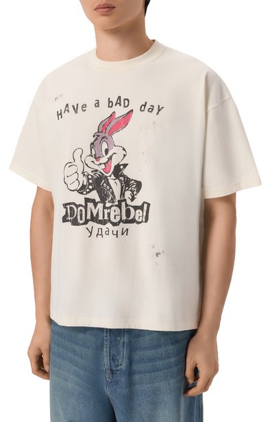 Хлопковая футболка DOMREBEL, арт. M G00D LUCK/T-SHIRT, фото 3