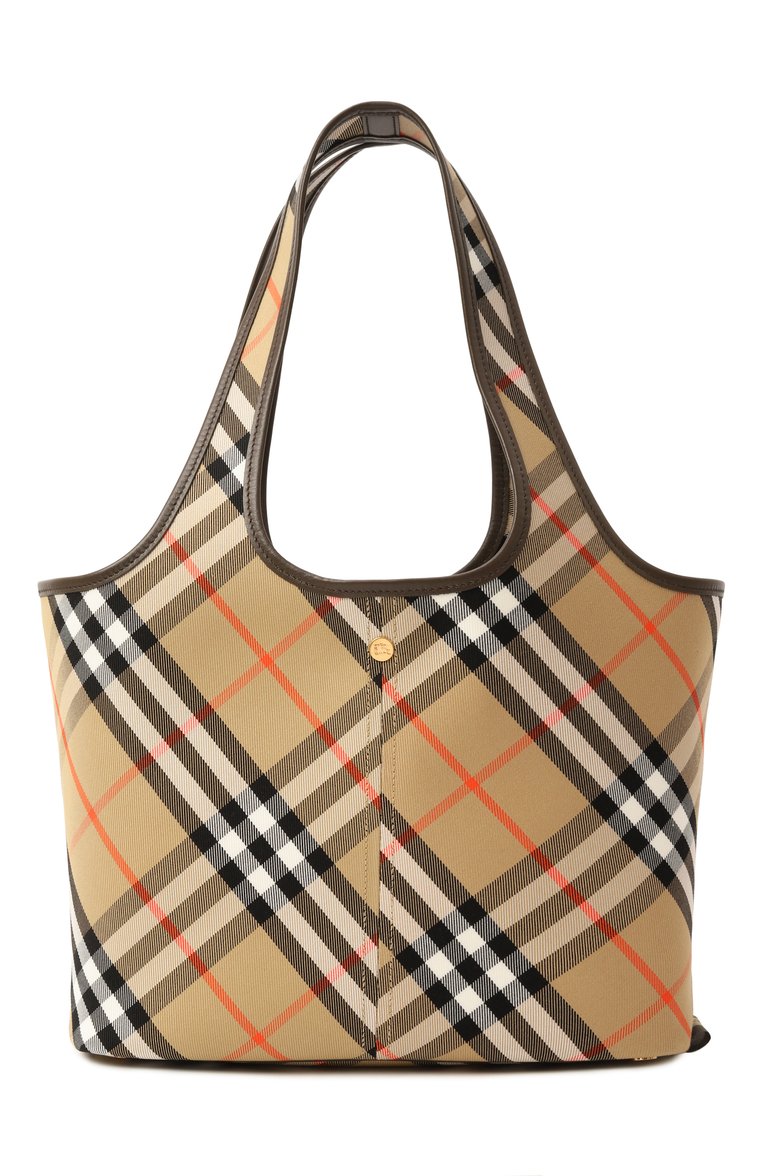 Женская сумка-тоут BURBERRY бежевого цвета, арт. 8094685 | Фото 1 (Материал сплава: Проставлено; Драгоценные камни: Проставлено; Размер: medium; Материал: Текстиль)