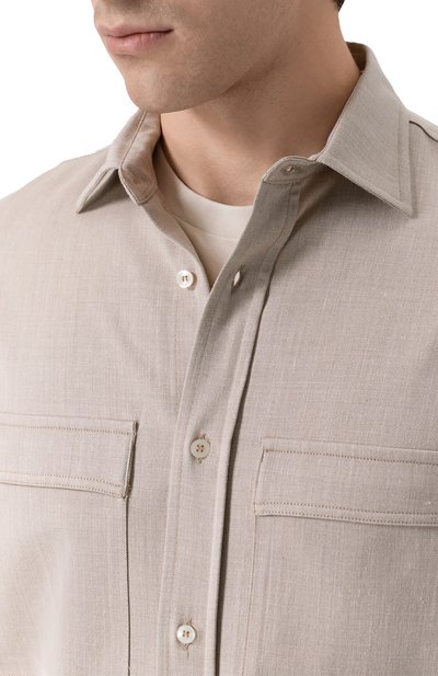 Рубашка из шерсти и шелка PAUL&SHARK, арт. 26413318, фото 5