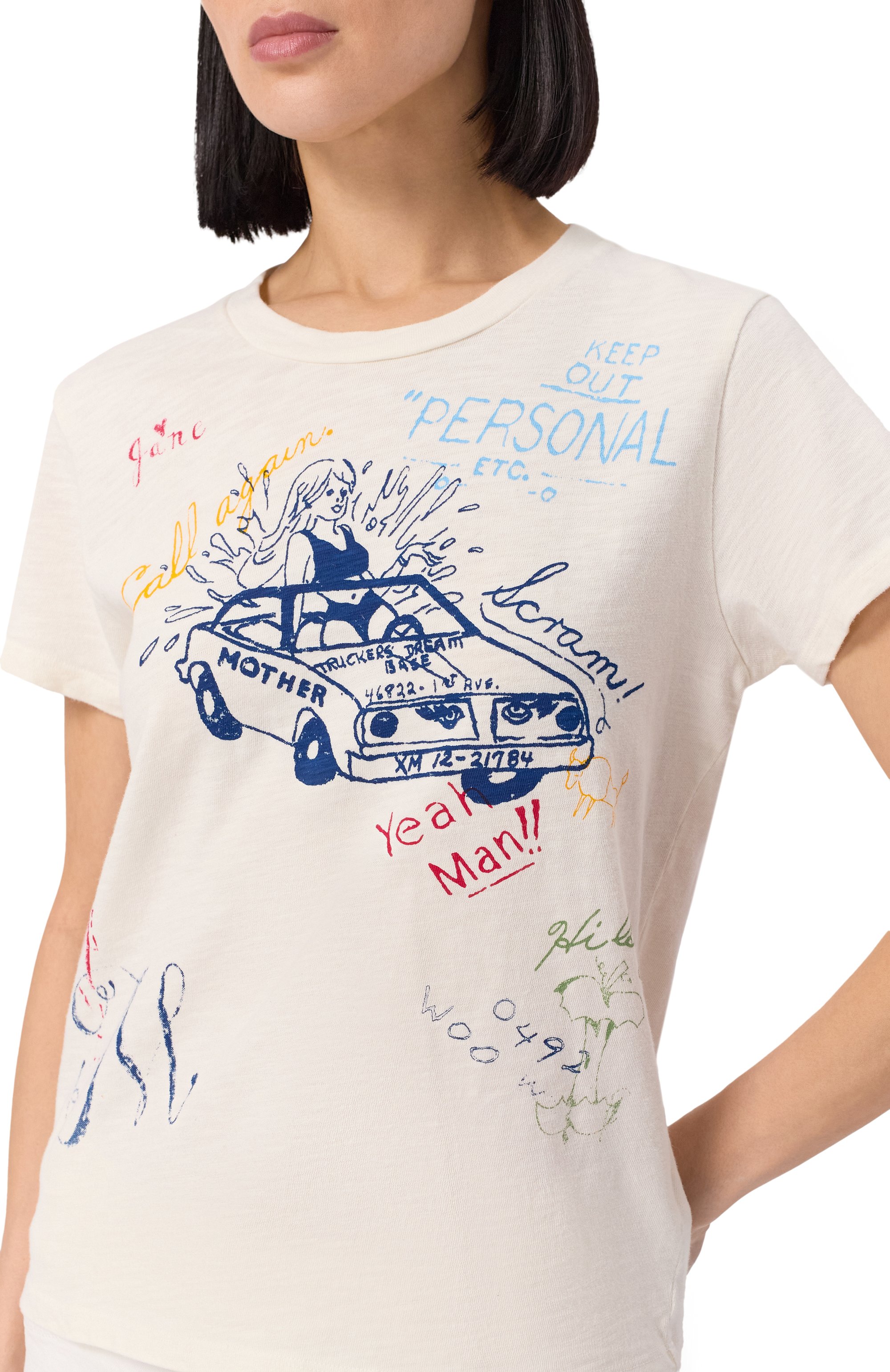 Хлопковая футболка MOTHER белого цвета по цене 21750 руб., арт. 8621-601/N, фото 5 Хлопковая футболка MOTHER, арт. 8621-601/N, фото 5