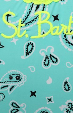 Детского слитный купальник MC2 SAINT BARTH бирюзового цвета, арт. STBK/CARA/03992D | Фото 3 (Нос: Не проставлено; Материал внешний: Синтетический материал; Девочки Кросс-КТ: Купальники-пляж; Принт: С принтом)