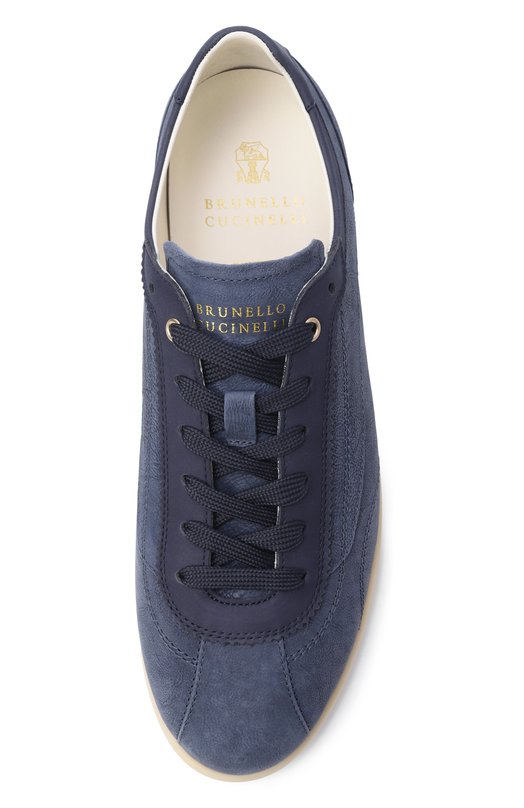 Кеды из нубука Brunello Cucinelli MZUIEDD337 Синий  MZUIEDD337 Фото 5