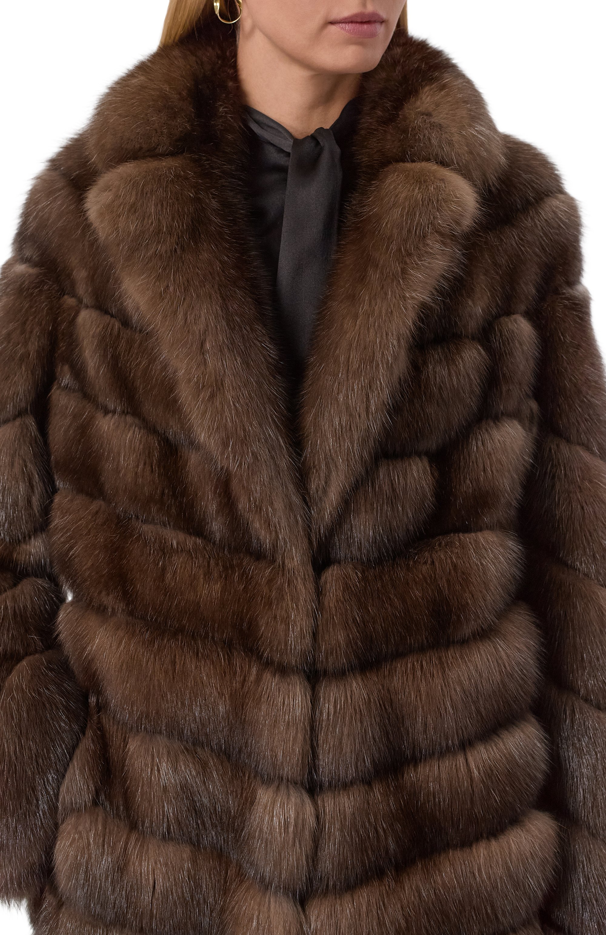 Шуба из соболя VICTORIA KUSENKOVA темно-коричневого цвета по цене 8987000 руб., арт. 703300004546, фото 5 Шуба из соболя VICTORIA KUSENKOVA, арт. 703300004546, фото 5