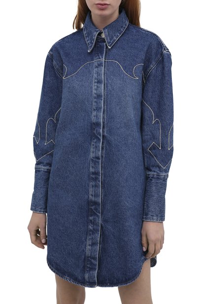 Джинсовое платье OFF-WHITE синего цвета по цене 98950 руб., арт. 0WYM008F20DEN0014545, фото 3 Джинсовое платье OFF-WHITE, арт. 0WYM008F20DEN0014545, фото 3