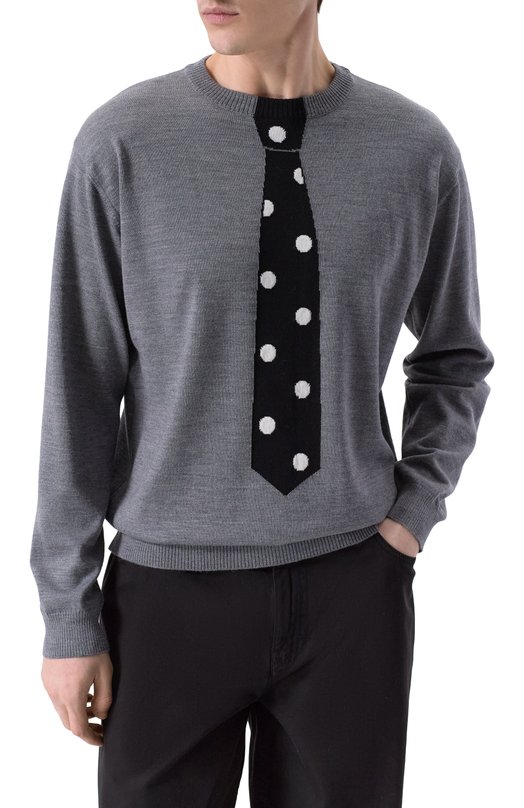 Шерстяной джемпер Moschino V0919/0200 Серый  V0919/0200 Фото 3