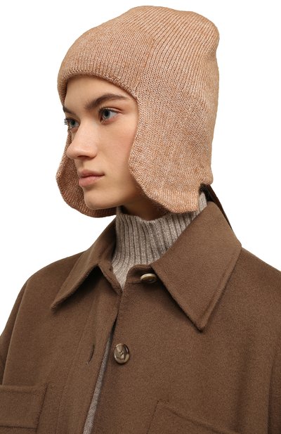 Кашемировая шапка-ушанка asya CANOE бежевого цвета по цене 13860 руб., арт. 4200850, фото 2 Кашемировая шапка-ушанка asya CANOE, арт. 4200850, фото 2