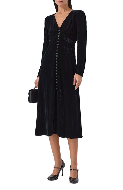 Бархатное платье The Kooples FR0B31042K Чёрный  FR0B31042K Фото 2