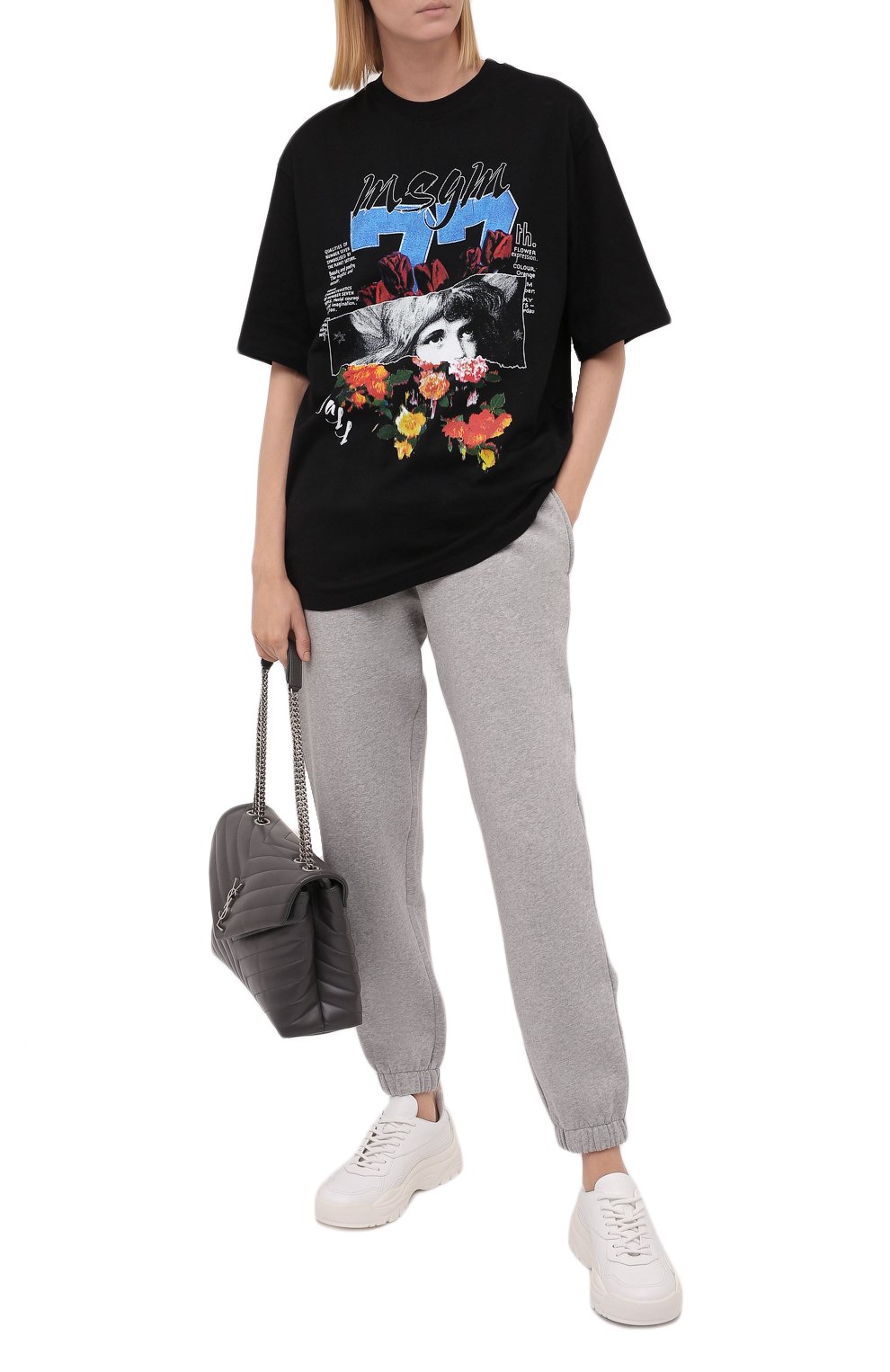Хлопковая футболка MSGM черного цвета по цене 15600 руб., арт. 3141MDM160 217798, фото 2 Хлопковая футболка MSGM, арт. 3141MDM160 217798, фото 2