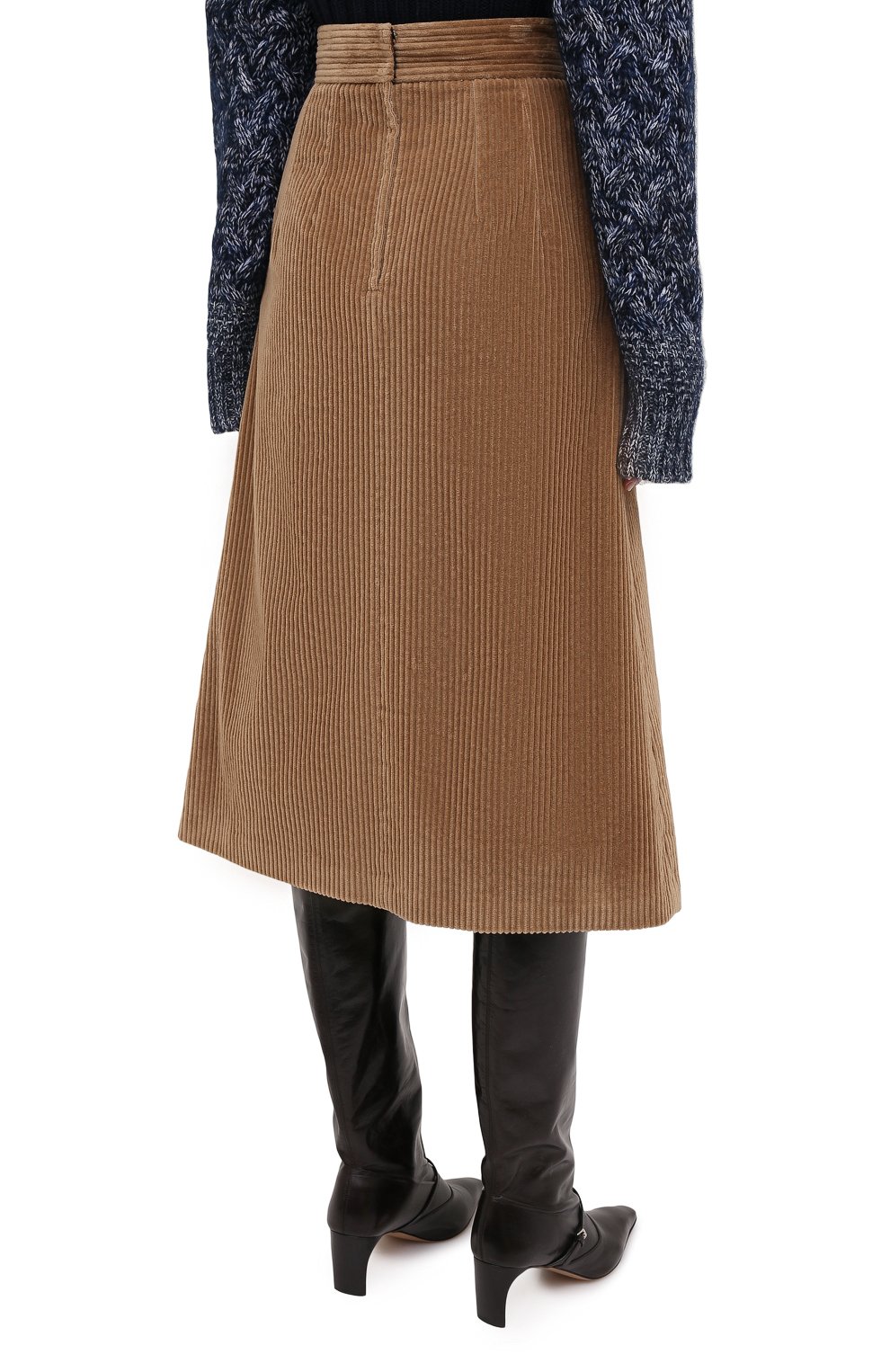 Вельветовая юбка DOLCE & GABBANA светло-коричневого цвета по цене 97500 руб., арт. F4BX3T/FUWC5, фото 4 Вельветовая юбка DOLCE & GABBANA, арт. F4BX3T/FUWC5, фото 4