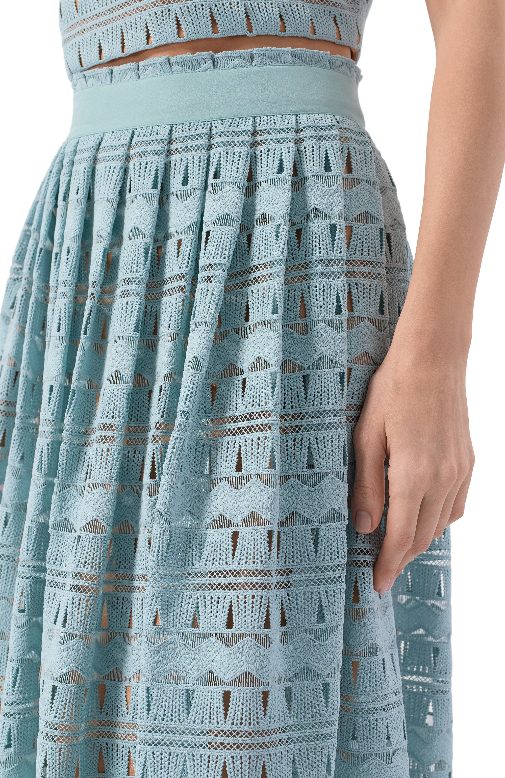 Юбка ELIE SAAB голубого цвета по цене 208000 руб., арт. SK268/MC012, фото 5 Юбка ELIE SAAB, арт. SK268/MC012, фото 5