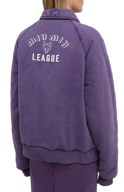 Хлопковый бомбер MIU MIU разноцветного цвета по цене 115000 руб., арт. MJL725-1IG3-F0014, фото 4 Хлопковый бомбер MIU MIU, арт. MJL725-1IG3-F0014, фото 4