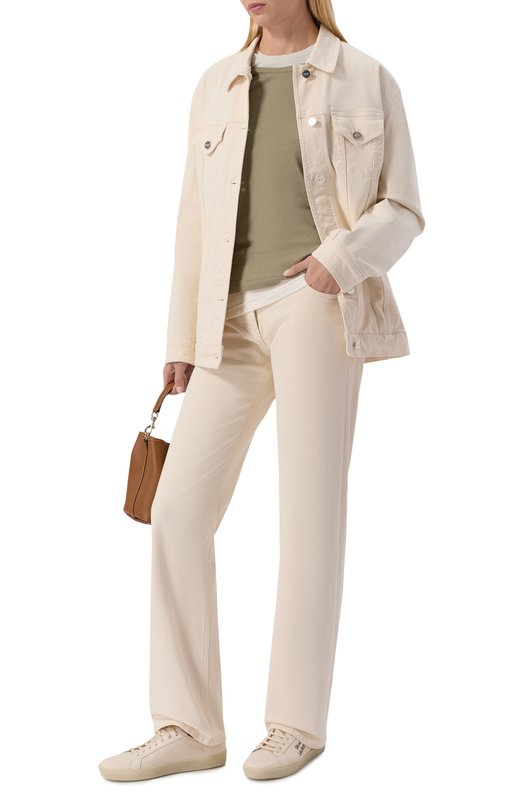 Текстильные кеды Court Classic Saint Laurent 610648/GUP10 Кремовый  610648/GUP10 Фото 2