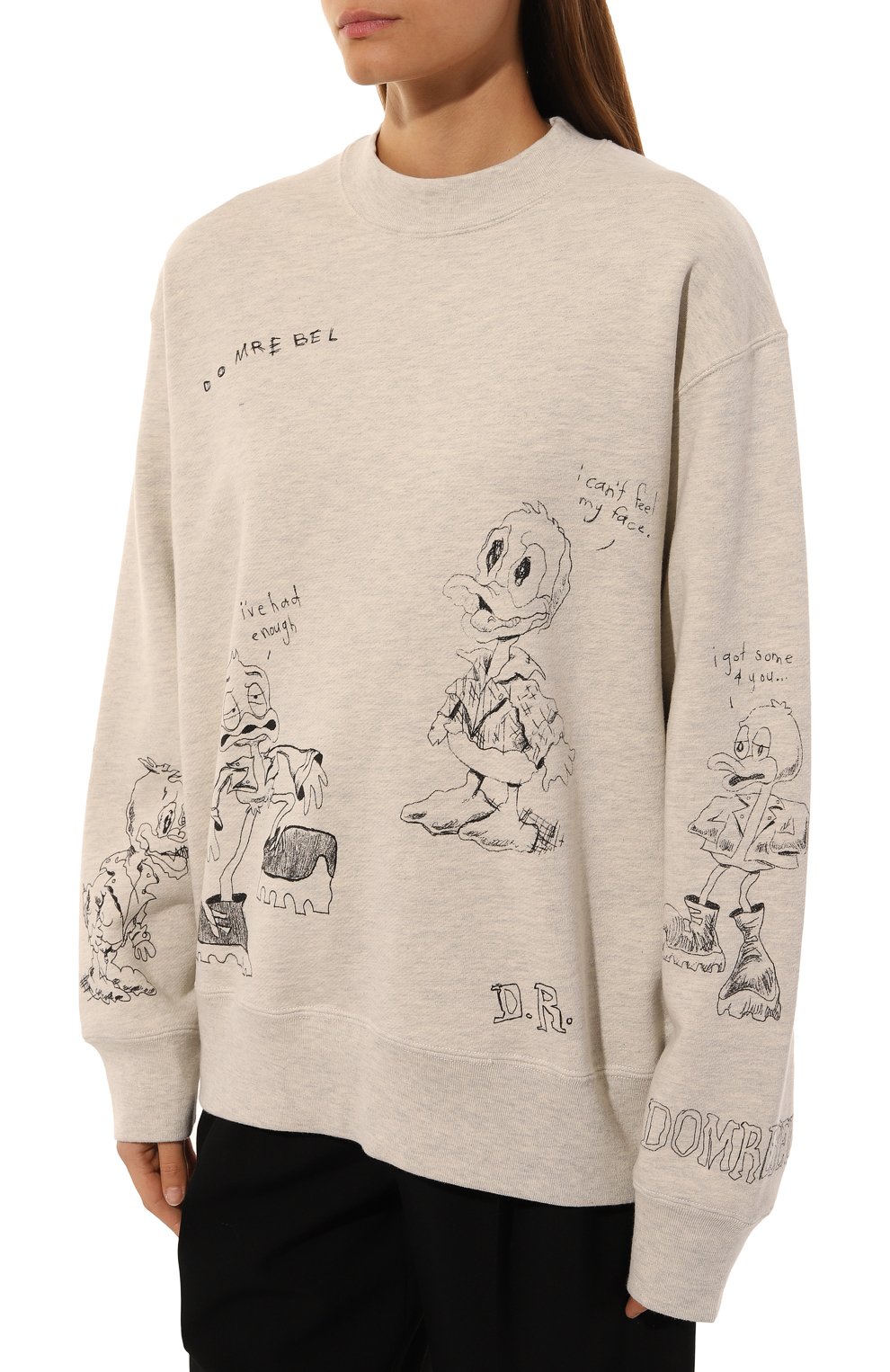 Хлопковый свитшот DOMREBEL светло-серого цвета по цене 37150 руб., арт. QUACK/SWEATSHIRT, фото 3 Хлопковый свитшот DOMREBEL, арт. QUACK/SWEATSHIRT, фото 3