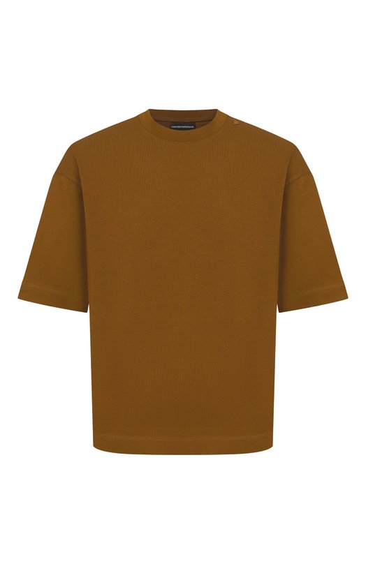 Хлопковая футболка Emporio Armani EM005256/AF24740 Коричневый EM005256/AF24740