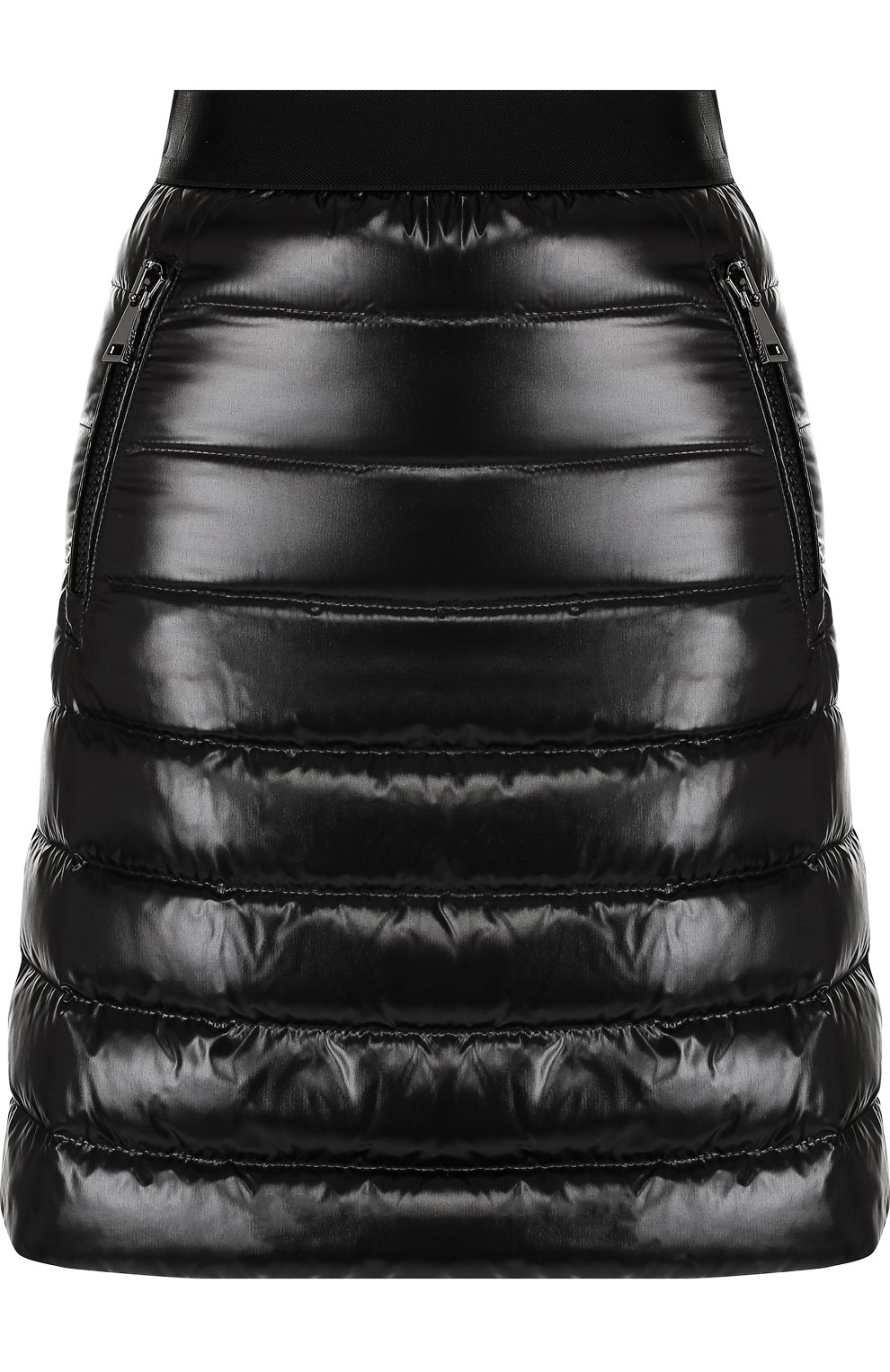 Стеганая мини-юбка с эластичным поясом MONCLER черного цвета по цене 24000 руб., арт. D2-093-25902-00-68950, фото 1 Стеганая мини-юбка с эластичным поясом MONCLER, арт. D2-093-25902-00-68950, фото 1