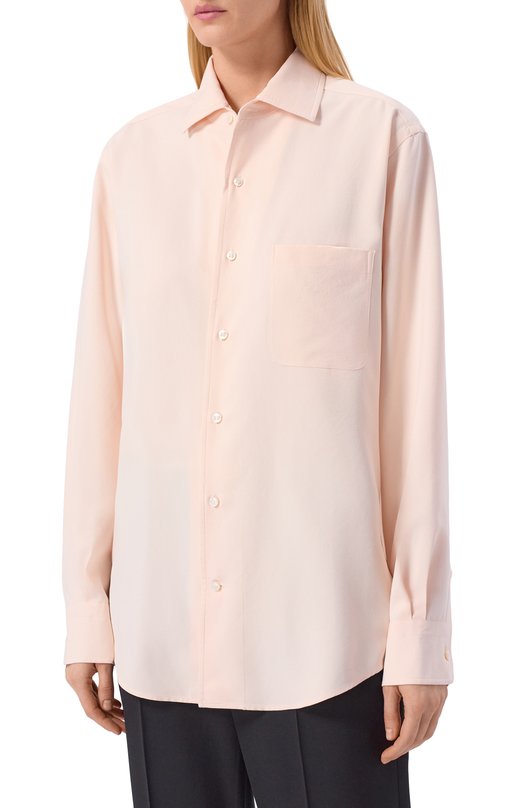 Шелковая рубашка Loro Piana FA00500 Розовый  FA00500 Фото 3