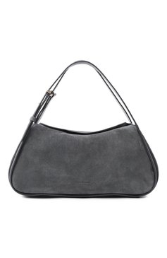 Женская сумка GIORGIO ARMANI темно-серого цвета, арт. GW001310/AF14186 | Фото 1 (Материал: Натуральная кожа, Натуральная замша; Размер: large)