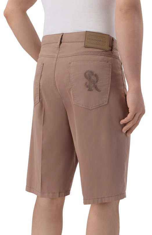 Шорты из хлопка и шелка Stefano Ricci M8T6100081/TFANT Бежевый  M8T6100081/TFANT Фото 4