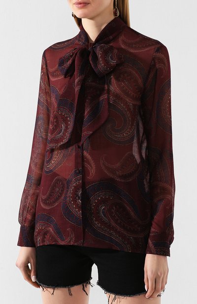 Шерстяная рубашка SAINT LAURENT сиреневого цвета по цене 120500 руб., арт. 616895/Y7A22, фото 3 Шерстяная рубашка SAINT LAURENT, арт. 616895/Y7A22, фото 3