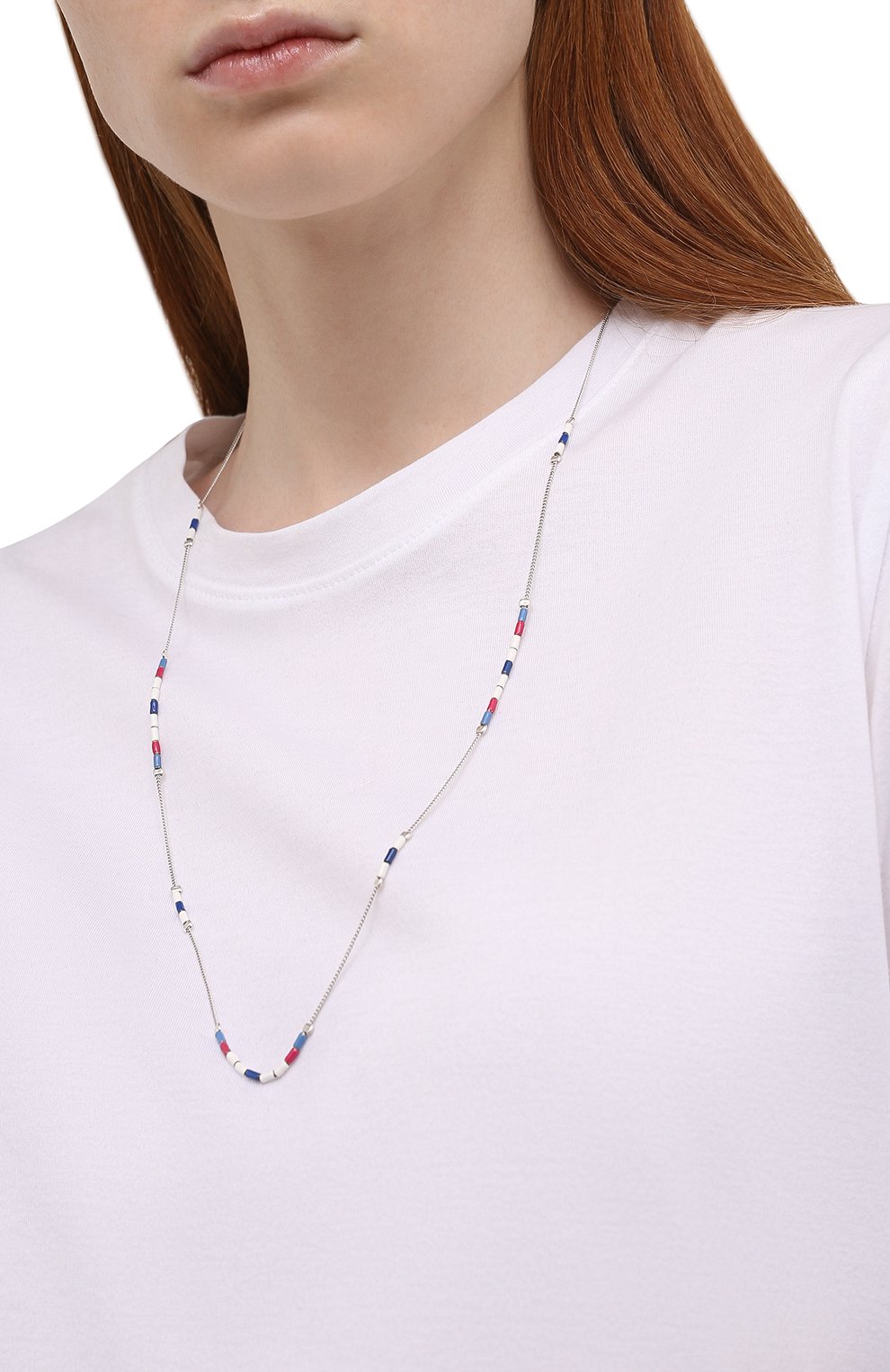 Колье ISABEL MARANT серебряного цвета по цене 22550 руб., арт. SA0252-22P004B, фото 2 Колье ISABEL MARANT, арт. SA0252-22P004B, фото 2