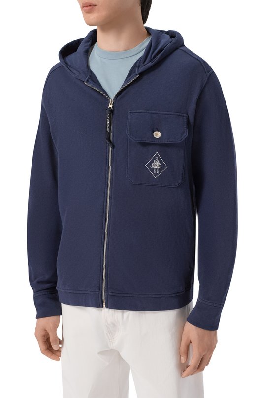 Хлопковая толстовка C.P. Company 20CMSS189A/110337G Синий  20CMSS189A/110337G Фото 3