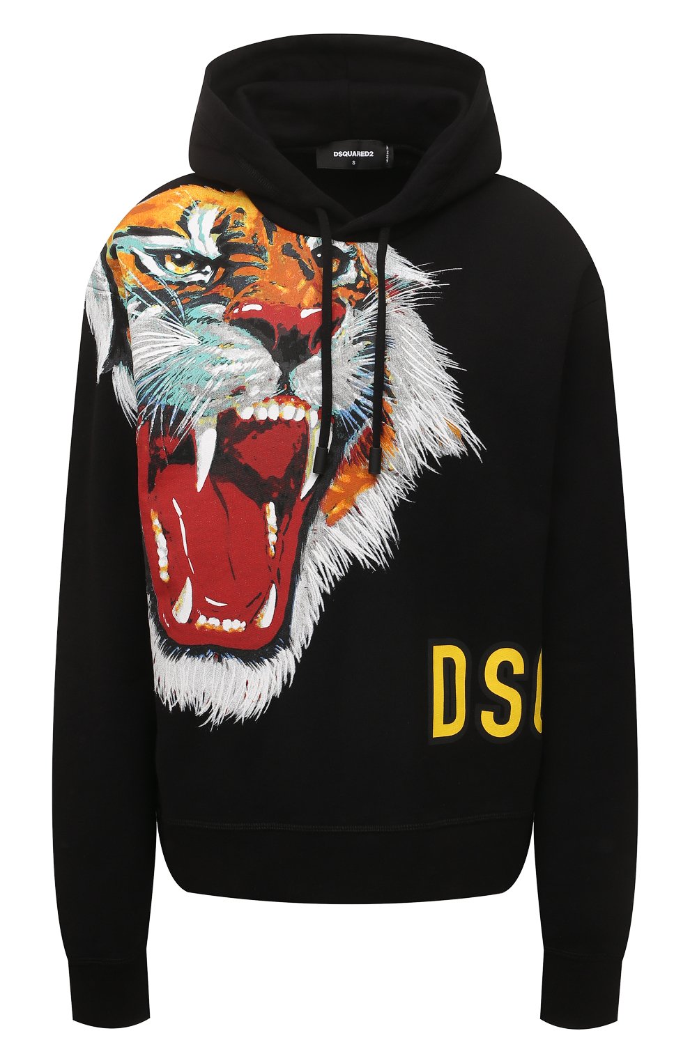 Хлопковое худи DSQUARED2 черного цвета по цене 62150 руб., арт. S75GU0424/S25516, фото 1 Хлопковое худи DSQUARED2, арт. S75GU0424/S25516, фото 1