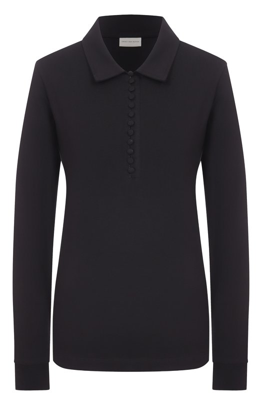 Хлопковое поло Dries Van Noten 011115-2603-900 Чёрный 011115-2603-900