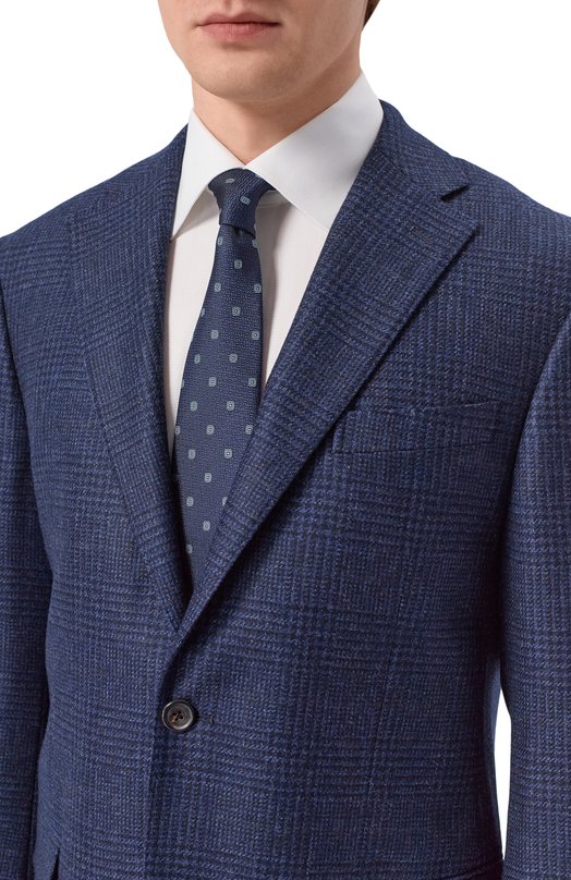 Шелковый галстук Canali 18/HJ04570 Синий  18/HJ04570 Фото 2