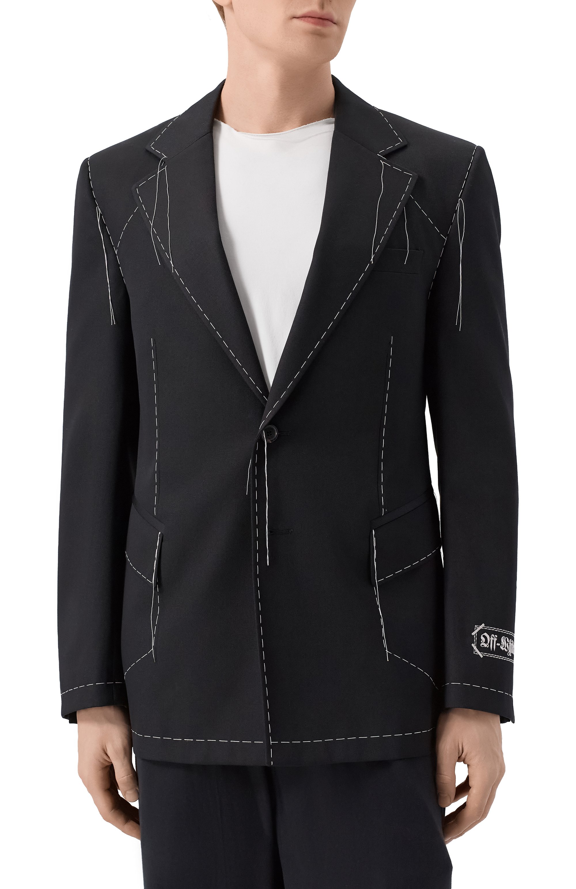 Шерстяной пиджак OFF-WHITE, арт. 0MEN09HF25FAB001, фото 3