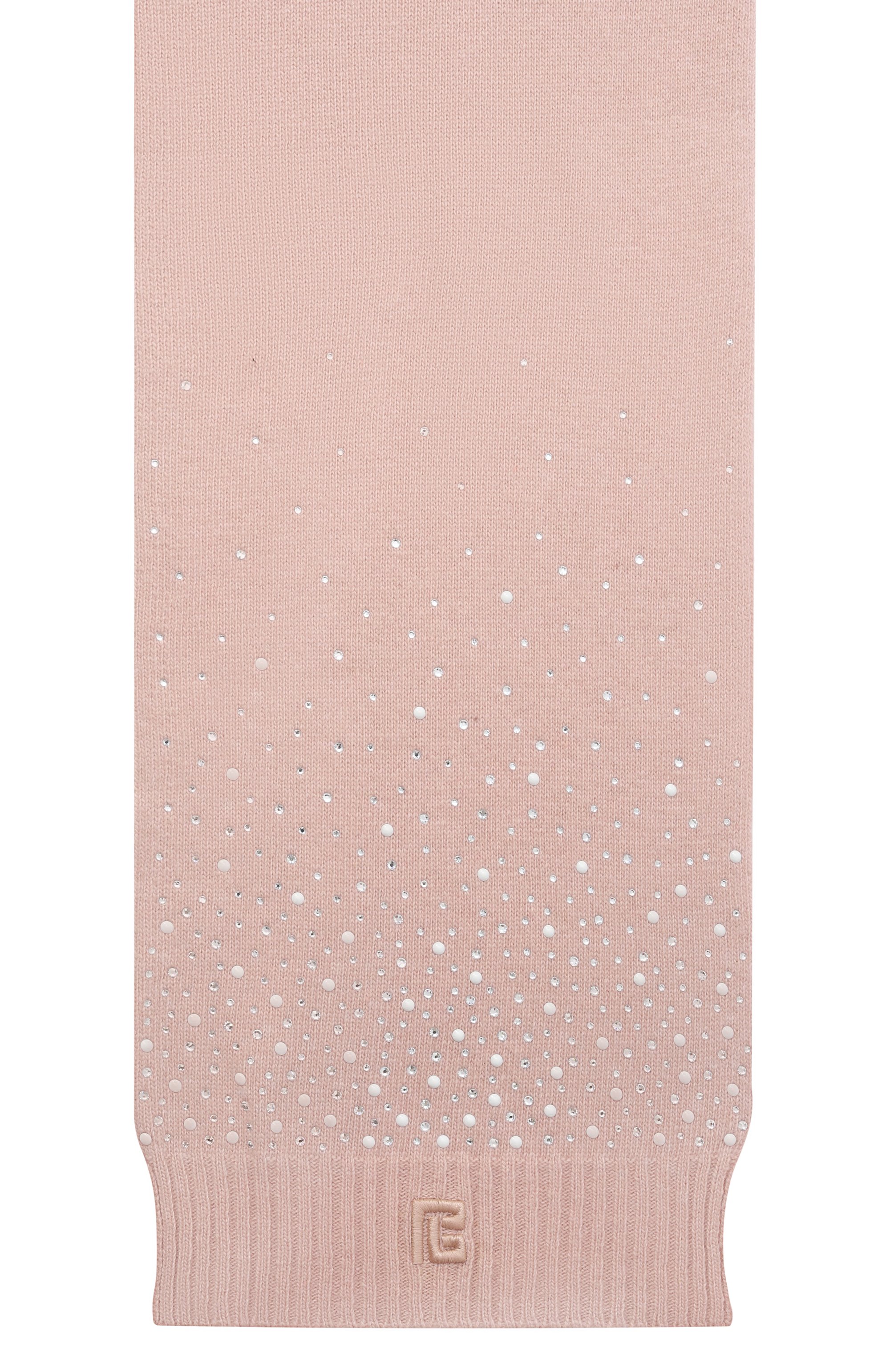 Шарф из вискозы и шерсти BALMAIN светло-розового цвета по цене 31150 руб., арт. BX0C53, фото 3 Шарф из вискозы и шерсти BALMAIN, арт. BX0C53, фото 3