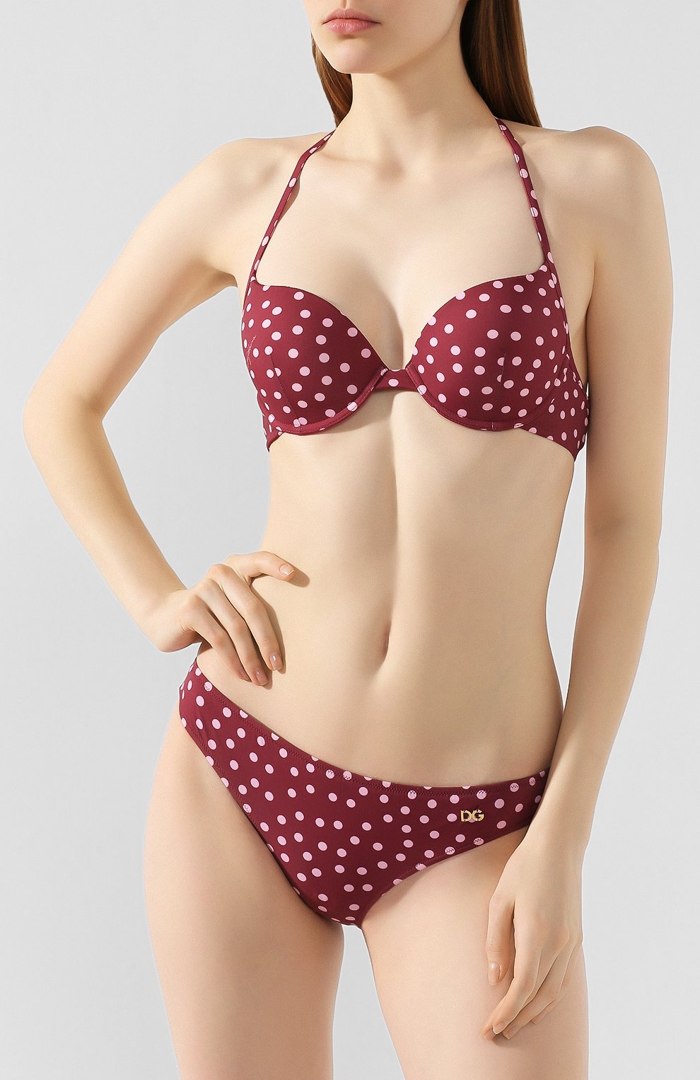 Плавки-бикини DOLCE & GABBANA бордового цвета по цене 22300 руб., арт. 02A03J/FSG5L, фото 2 Плавки-бикини DOLCE & GABBANA, арт. 02A03J/FSG5L, фото 2