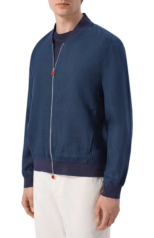 Льняной бомбер Kiton UG0001H09690 Синий  UG0001H09690 Фото 3