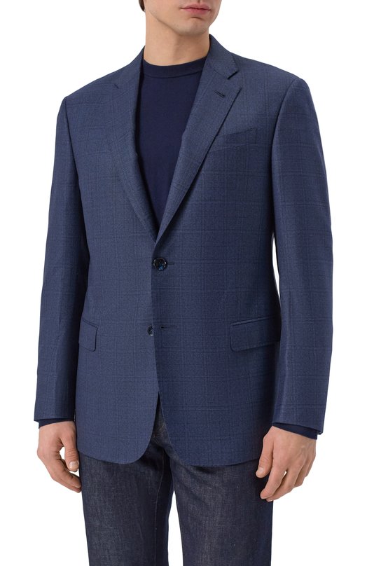 Шерстяной пиджак Giorgio Armani GM000336/TE20030 Синий  GM000336/TE20030 Фото 4