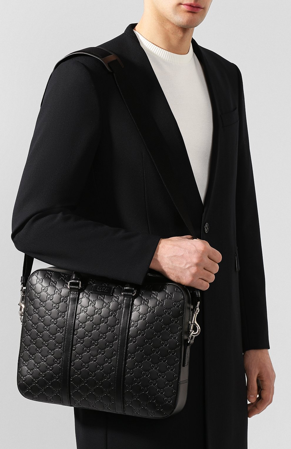 Кожаная сумка для ноутбука signature GUCCI, арт. 435322/CWCBN, фото 5