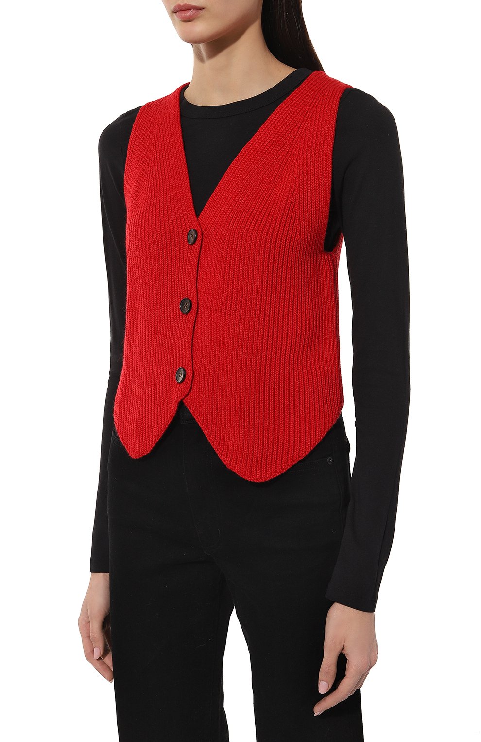 Жилет LESYANEBO красного цвета по цене 9400 руб., арт. FW22/KNIT008, фото 3 Жилет LESYANEBO, арт. FW22/KNIT008, фото 3