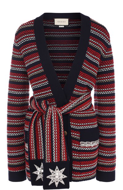 Кардиган из смеси шерсти и хлопка с поясом GUCCI, арт. 519842/X9T03, фото 1