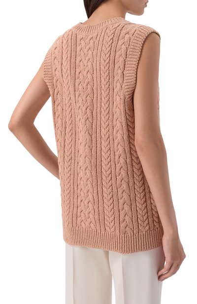 Хлопковый жилет 12 STOREEZ бежевого цвета по цене 17000 руб., арт. 137171, фото 4 Хлопковый жилет 12 STOREEZ, арт. 137171, фото 4