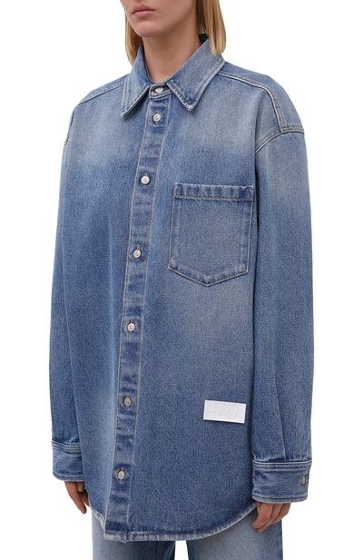 Джинсовая рубашка MM6 голубого цвета по цене 44850 руб., арт. S52DL0159/S30589, фото 3 Джинсовая рубашка MM6, арт. S52DL0159/S30589, фото 3
