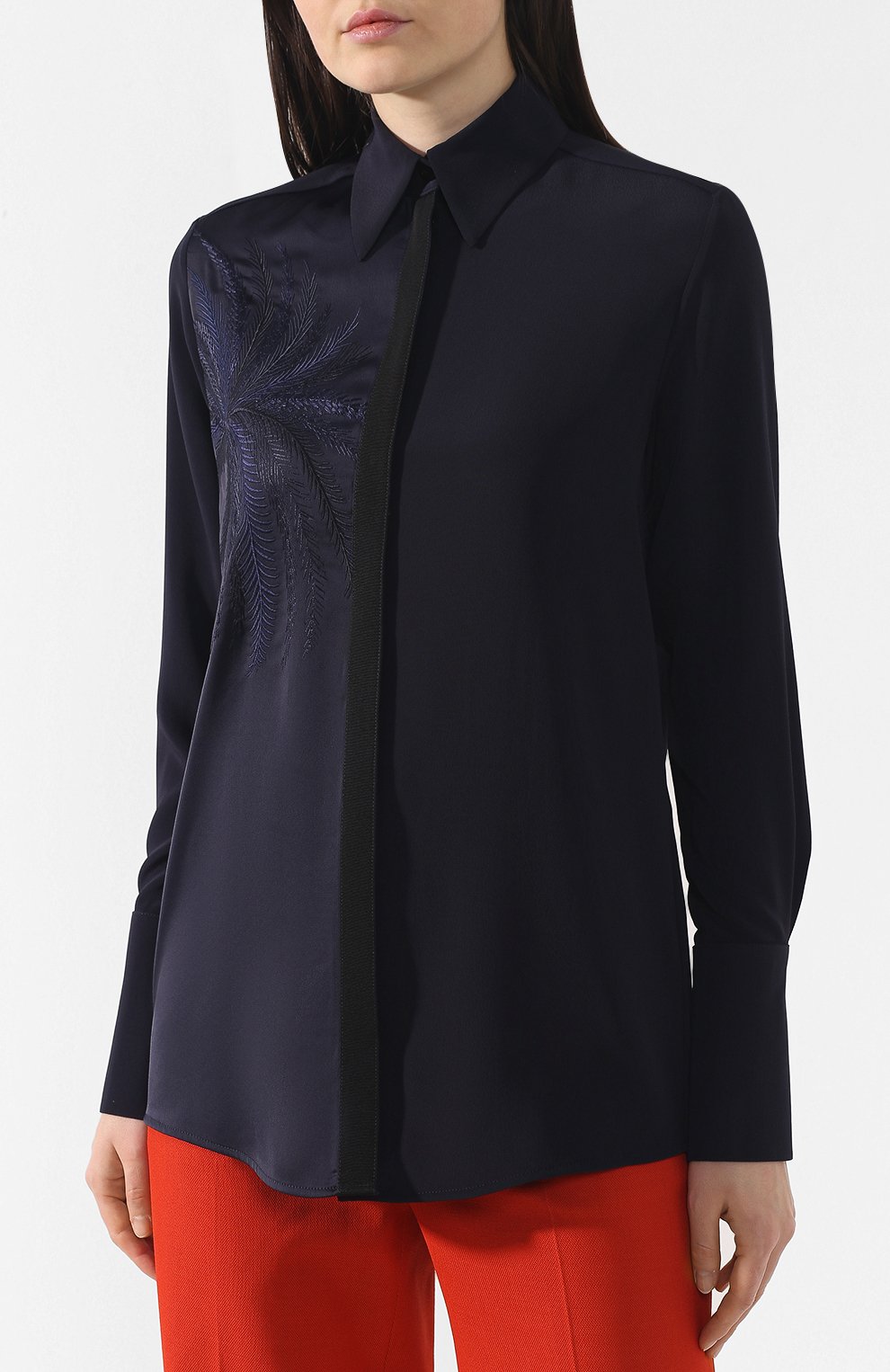 Блузка прямого кроя VICTORIA, VICTORIA BECKHAM, арт. SHVV 133 PSS19 SATIN CREPE/EMB, фото 3