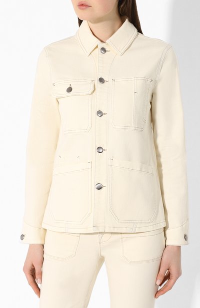Джинсовая куртка FRAME DENIM белого цвета по цене 29950 руб., арт. CCJK781, фото 3 Джинсовая куртка FRAME DENIM, арт. CCJK781, фото 3