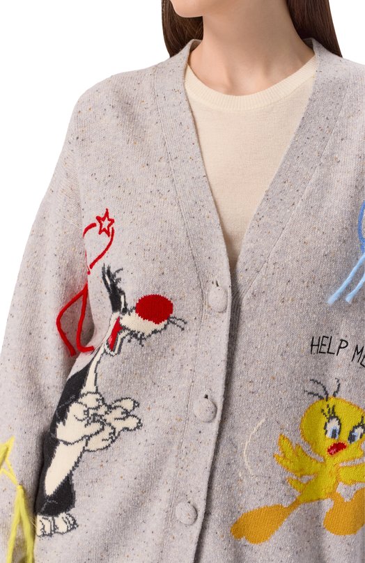 Шерстяной кардиган MC2 Saint Barth SASI002-00444I/SASI D0NEGAL Серый  SASI002-00444I/SASI D0NEGAL Фото 5