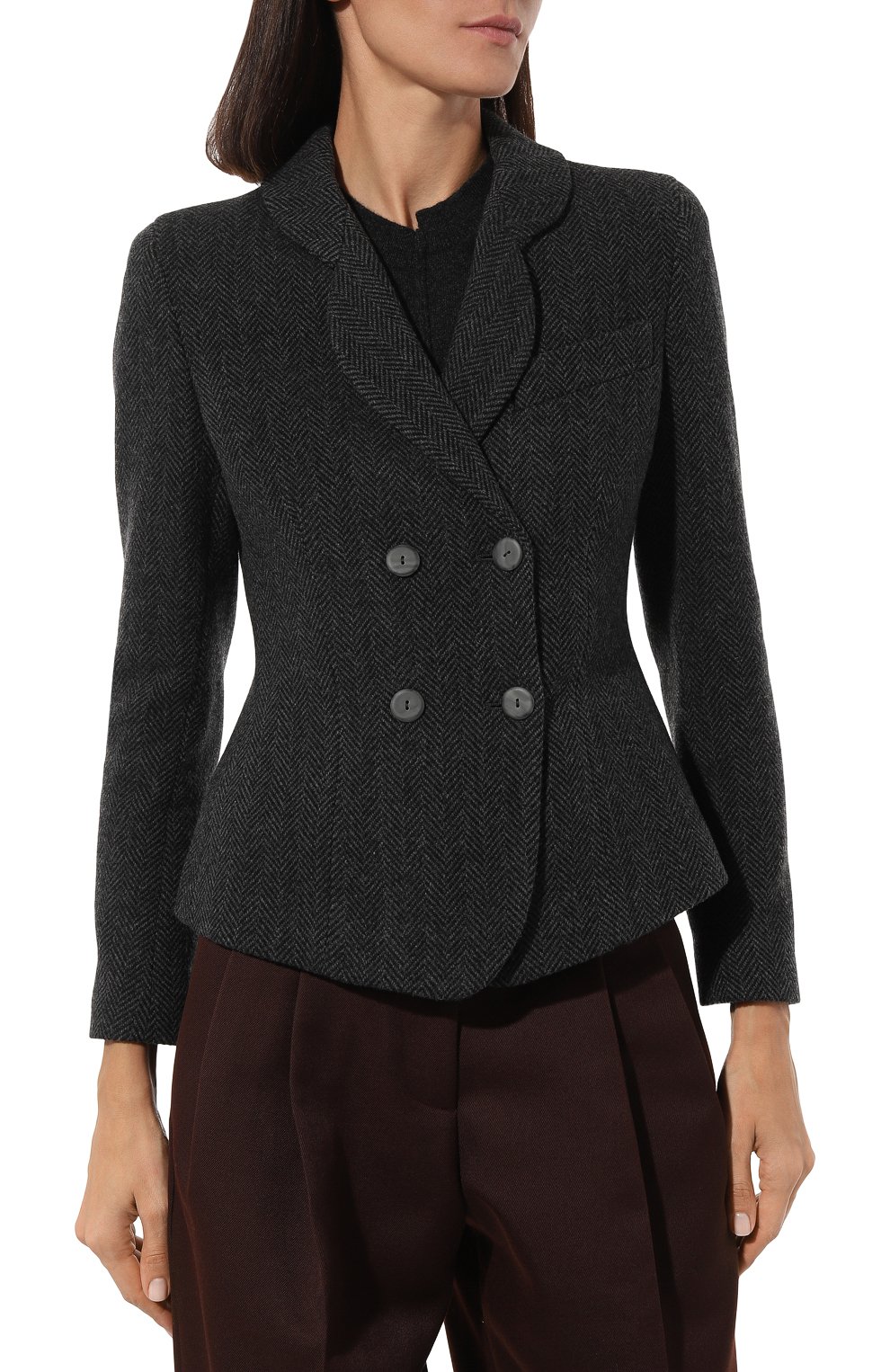 Шерстяной жакет EMPORIO ARMANI темно-серого цвета по цене 86900 руб., арт. H4NG21/E2113, фото 3 Шерстяной жакет EMPORIO ARMANI, арт. H4NG21/E2113, фото 3