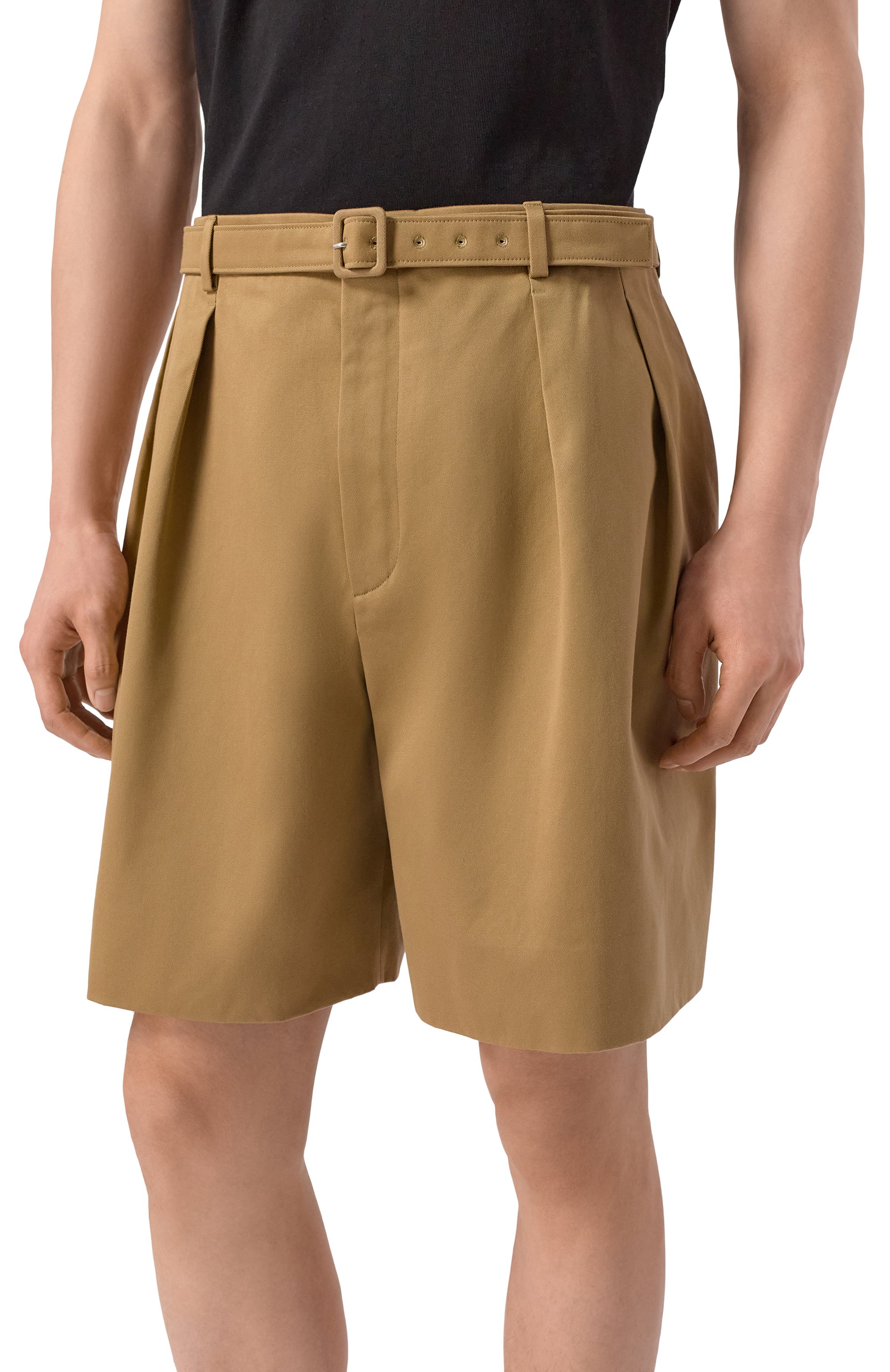 Хлопковые шорты SAINT LAURENT коричневого цвета по цене 191500 руб., арт. 860929/Y7I14, фото 3 Хлопковые шорты SAINT LAURENT, арт. 860929/Y7I14, фото 3